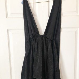 Black Plunging Romper